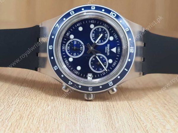 Swatch Men’s Chronograph Quartz Swiss Made Blue Dial 43mm Watch SVCK4077AG