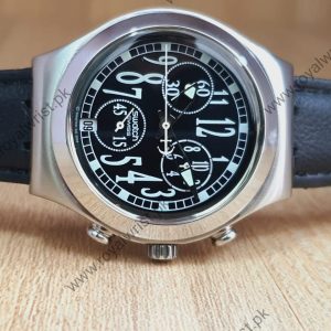 Swatch Men’s Chronograph Quartz Swiss Made Black Dial 40mm Watch YCS459G