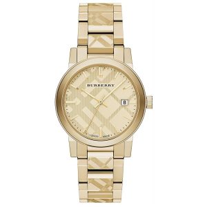 Burberry Men’s Swiss Made Stainless Steel Gold Dial 38mm Watch BU9038