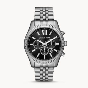 Michael Kors Men’s Chronograph Quartz Stainless Steel Black Dial 44mm Watch MK8602