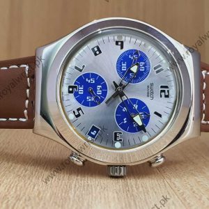 Swatch Men’s Quartz Swiss Made Silver Dial 40mm Watch YCS428G/2