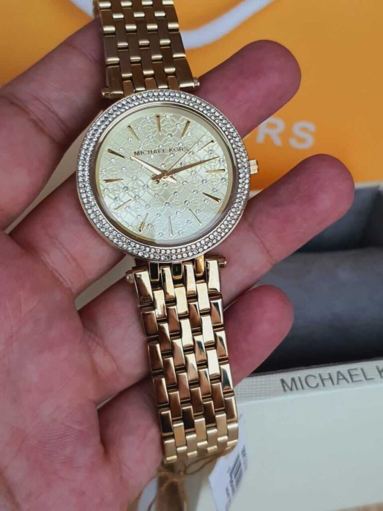 Michael Kors Women’s Quartz Stainless Steel Gold Dial 39mm Watch MK3398 ...