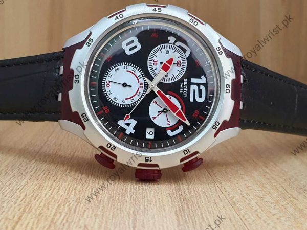 Swatch Men’s Chronograph Quartz Swiss Made Black Dial 45mm Watch YYS4004/2
