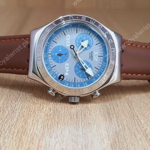 Swatch Men’s Swiss Made Chronograph Quartz Sky Blue Dial 40mm Watch YCS4008