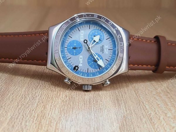 Swatch Men’s Swiss Made Chronograph Quartz Sky Blue Dial 40mm Watch YCS4008