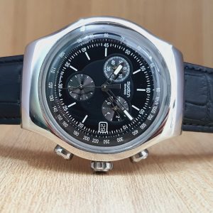 Swatch Men’s Swiss Made Chronograph Quartz Black Dial 47mm Watch YOS400G