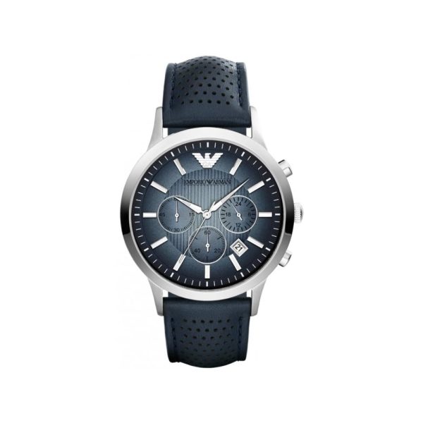 Emporio Armani Men’s Quartz Leather Strap Blue Dial 43mm Watch AR2473