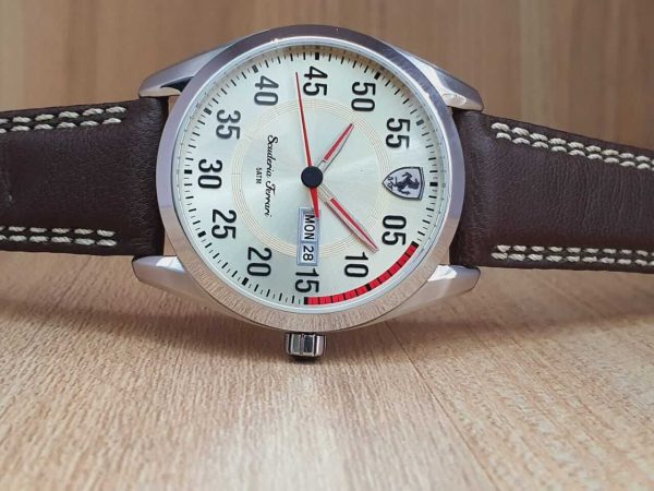 Scuderia Ferrari Men's D 50 Analog Quartz Brown Leather Strap 42mm Watch 0830175