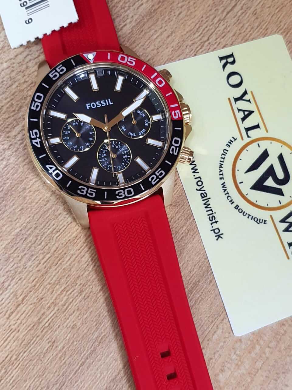 Red sale fossil watch