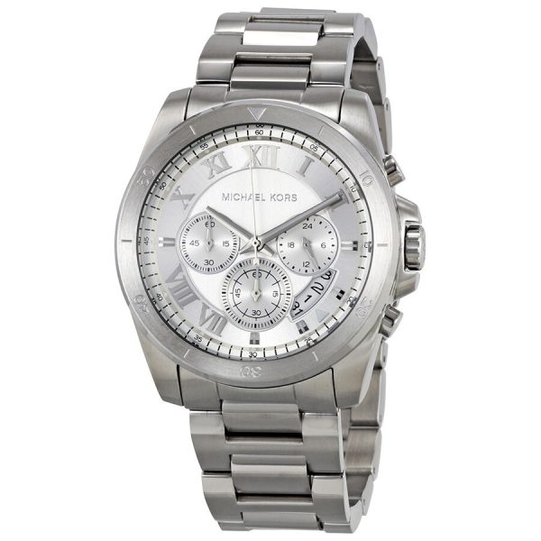 Michael Kors Men’s Chronograph Quartz Stainless Steel Silver Dial 44mm Watch MK8562
