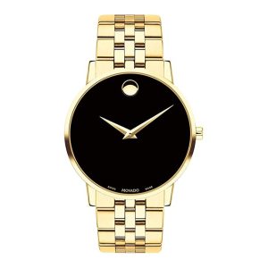 Movado Men’s Swiss Made Quartz Stainless Steel Black Dial 40mm Watch 0607203