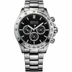 Hugo Boss Men’s Chronograph Quartz Stainless Steel Black Dial 46mm Watch 1512965