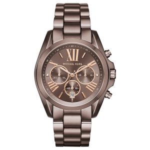 Michael Kors Women's Chronograph Quartz Stainless Steel Brown Dial 43mm Watch MK6247