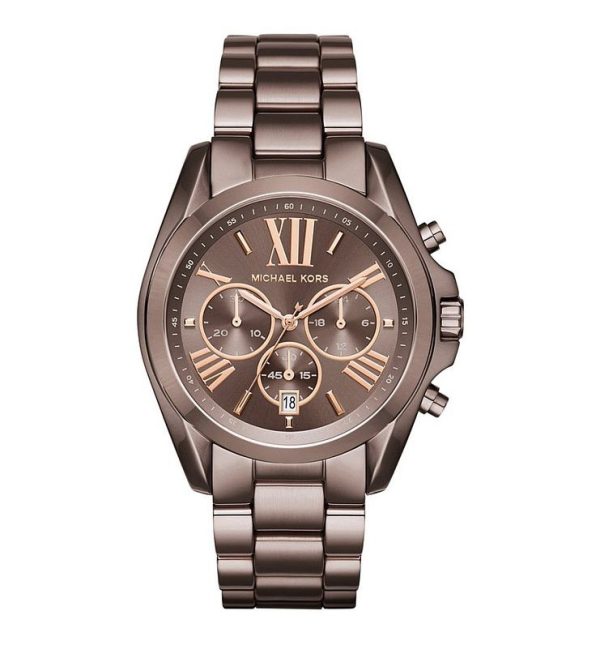 Michael Kors Women's Chronograph Quartz Stainless Steel Brown Dial 43mm Watch MK6247