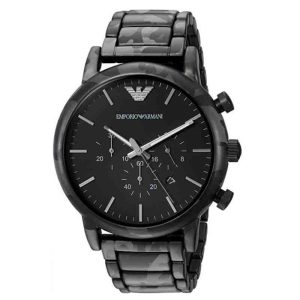 Emporio Armani Men’s Chronograph Quartz Black Stainless Steel Black Dial 46mm Watch AR11045