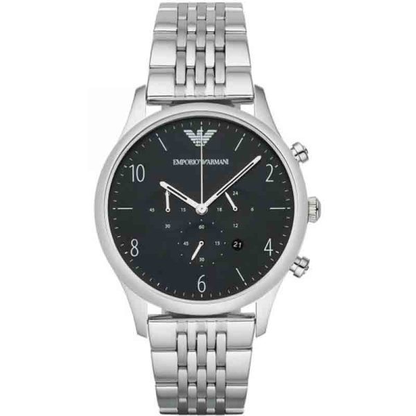 Emporio Armani Men’s Quartz Stainless Steel Black Dial 43mm Watch AR1863