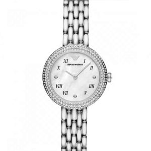 Emporio Armani Women’s Analog Stainless Steel White Dial 30mm Watch AR11354