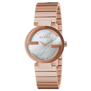 Gucci Women’s Swiss Made Quartz Stainless Steel Mother of pearl Dial 29mm Watch YA133515