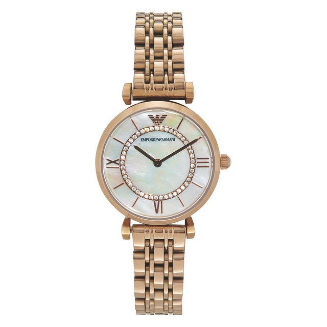 Emporio Armani Women's Analog Stainless Steel Mother of pearl Dial 32mm Watch  AR1909 