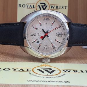 Ferrari Men’s Quartz Black Leather Strap Silver Dial 44mm Watch 830240