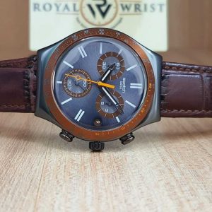 Swatch Men’s Swiss Made Chronograph Quartz Grey Dial 40mm Watch YCM4007AG