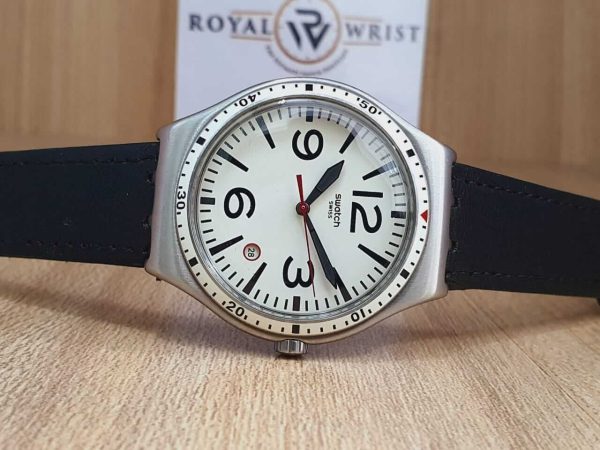 Swatch Men’s Swiss Made Quartz White Dial 43mm Watch YWS403C
