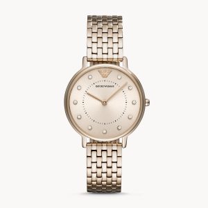 Emporio Armani Women’s Quartz Stainless Steel Rose Gold Dial 32mm Watch AR11062