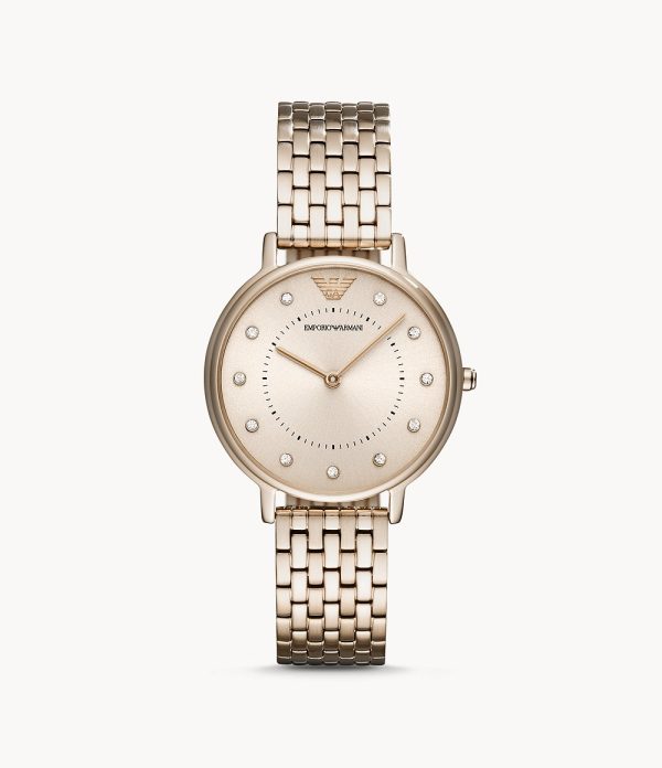 Emporio Armani Women’s Quartz Stainless Steel Rose Gold Dial 32mm Watch AR11062