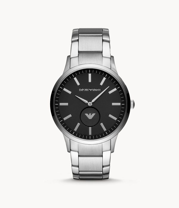 Emporio Armani Men’s Quartz Stainless Steel Black Dial 43mm Watch AR11118