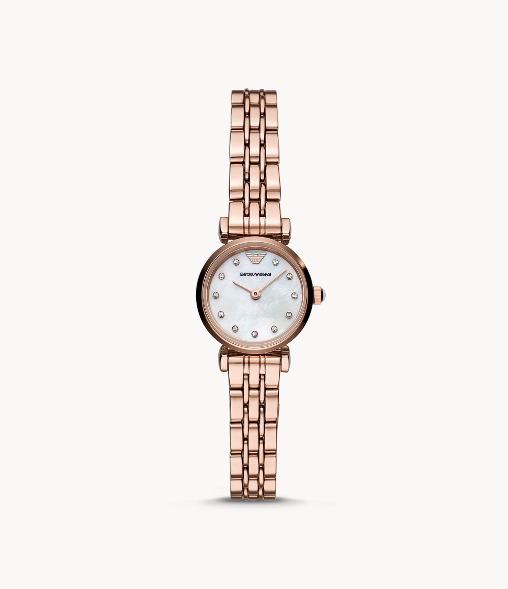 Emporio Armani Women’s Analog Stainless Steel Mother of Pearl Dial 22mm ...