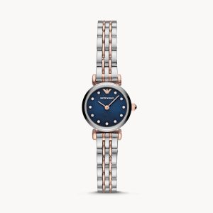 Emporio Armani Women’s Analog Stainless Steel Blue Dial 22mm Watch AR11222