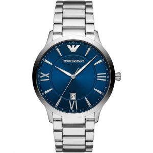 Emporio Armani Men’s Quartz Stainless Steel Blue Dial 43mm Watch AR11227