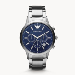 Emporio Armani Men’s Chronograph Quartz Stainless Steel Blue Dial 41mm Watch AR2448