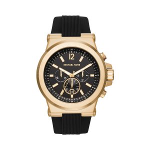 Michael Kors Men’s Chronograph Quartz Silicone Strap Black Dial 48mm Watch MK8445