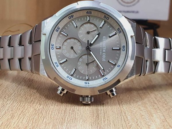 Kenneth Cole Men’s Chronograph Quartz Stainless Steel Silver Dial 44mm Watch KC0960
