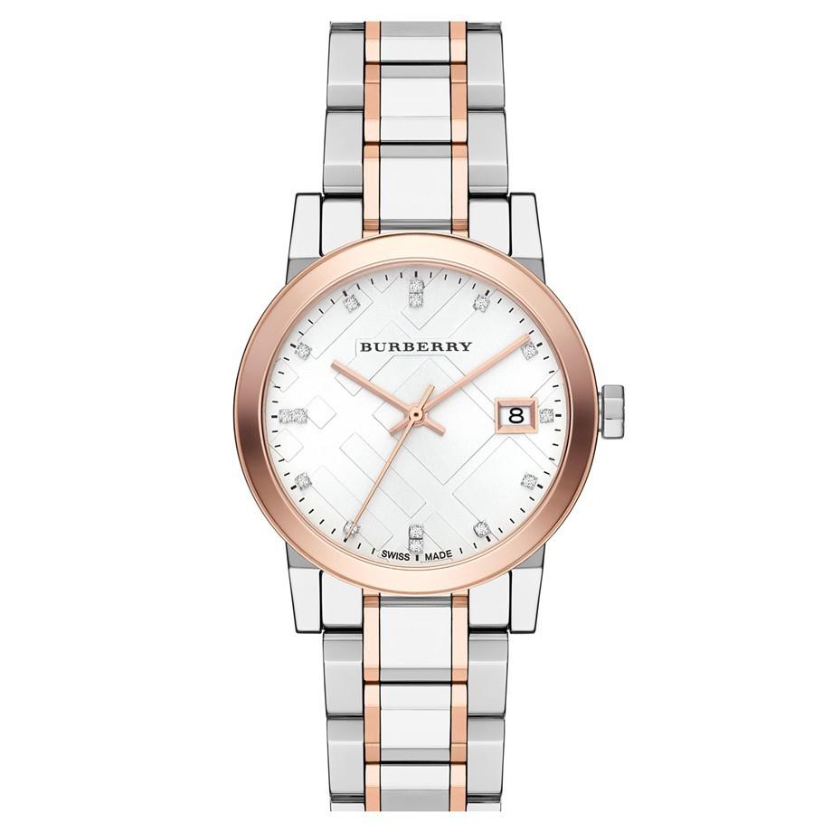 Burberry watch store womens silver