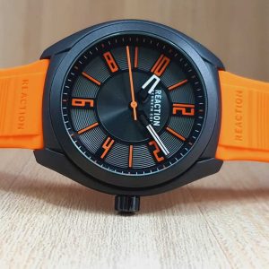 Reaction Kenneth Cole Men’s Quartz Orange Silicone Strap 46mm Watch RK50899005