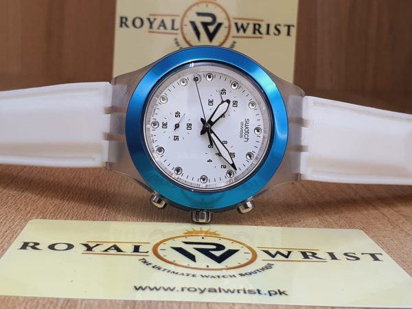 Swatch Men’s Chronograph Swiss Made Quartz White Dial 42mm Watch SVCK4045AG