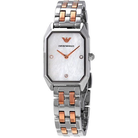 Emporio Armani Women’s Analog Stainless Steel White Dial 36mm Watch ...
