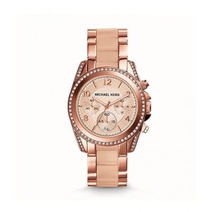 Michael Kors Women’s Quartz Chronograph Stainless Steel Rose Gold Dial 38mm Watch MK5943