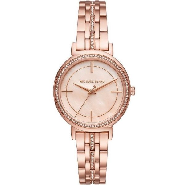 Michael Kors Women’s Quartz Stainless Steel Rose Gold Mother of Pearl Dial 33mm Watch MK3643