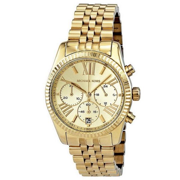 Michael Kors Women’s Chronograph Quartz Stainless Steel Gold Dial 38mm Watch MK5556