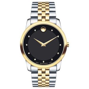 Movado Men's Swiss Made Quartz Stainless Steel Black Dial 40mm Watch 0606879