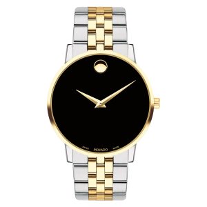 Movado Men’s Quartz Swiss Made Two-tone Stainless Steel Black Dial 40mm Watch 0607200