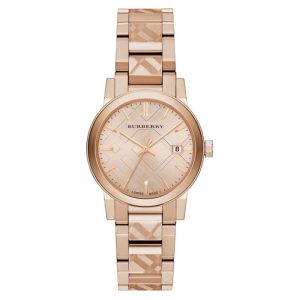 Burberry Ladies Swiss Made Stainless Steel Rose Gold 34mm Watch BU9146