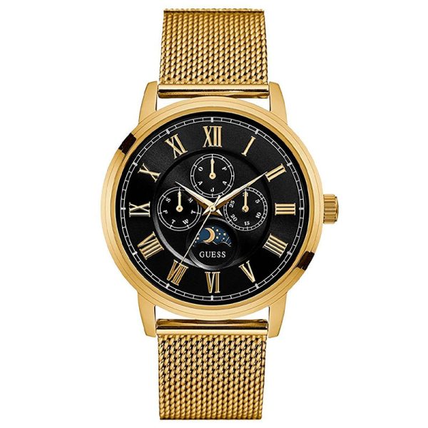 Guess Men’s Quartz Gold Stainless Steel Black Dial 43mm Watch W0871G2