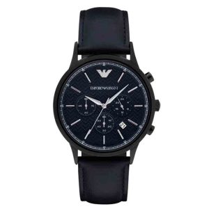 Emporio Armani Men’s Chronograph Quartz Leather Strap Blue Dial 43mm Watch AR2481