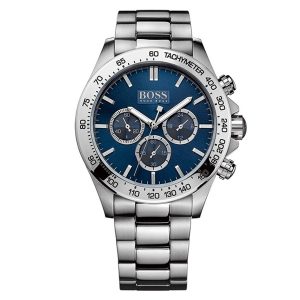Hugo Boss Men’s Chronograph Quartz Stainless Steel Blue Dial 46mm Watch 1512963