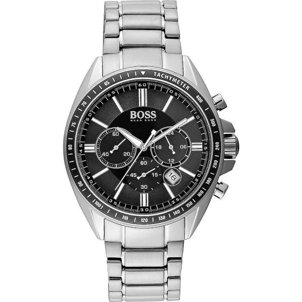 Hugo Boss Men’s Chronograph Quartz Stainless Steel Black Dial 44mm Watch 1513080