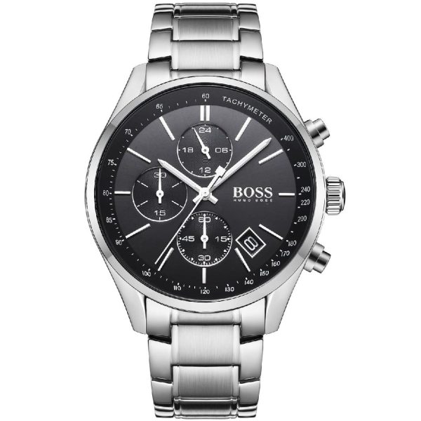 Hugo Boss Men’s Chronograph Quartz Stainless Steel Black Dial 44mm Watch 1513477